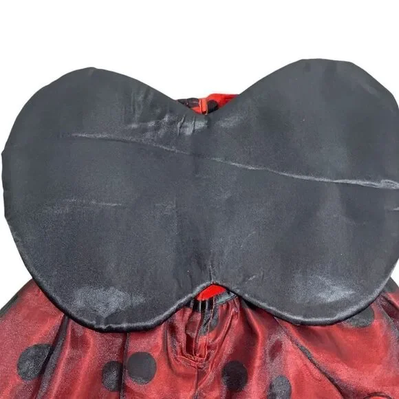 Miniwear Polka Dot Ladybug Dress 3-6 months Red Velvet Wings Costume Dress Up - Picture 4 of 6